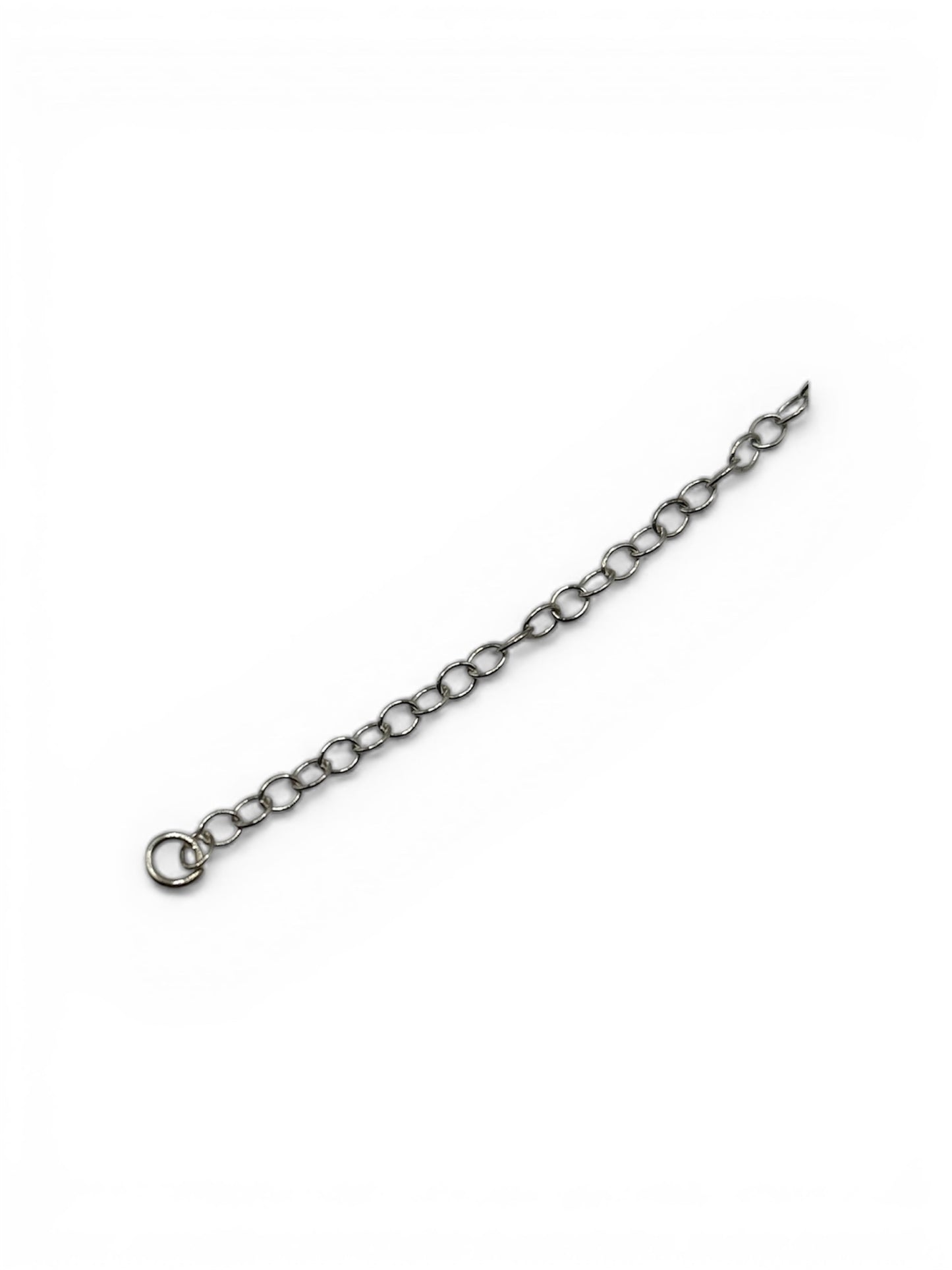 Silver chain with a clasp on a white background