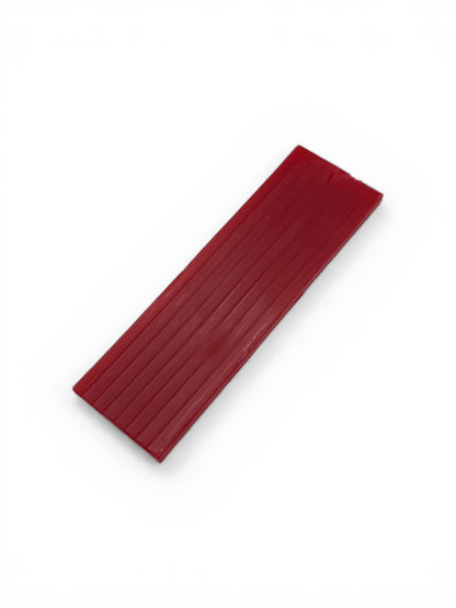 Red rectangular object on a white background