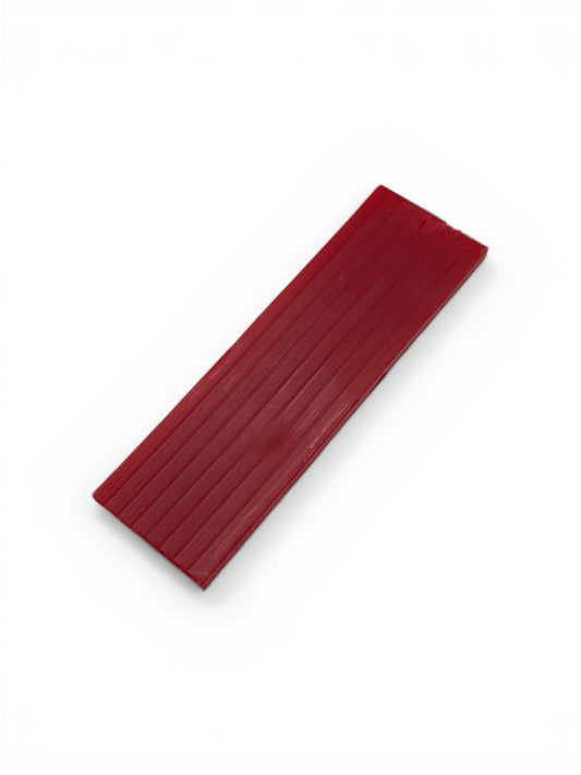 Red rectangular object on a white background