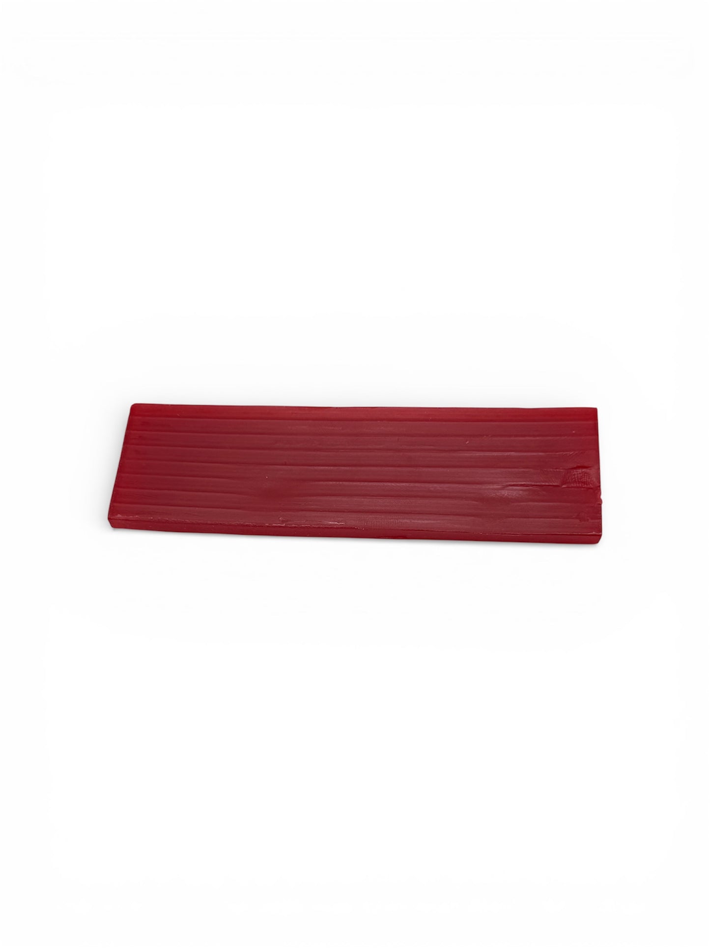 Red rectangular object on a white background