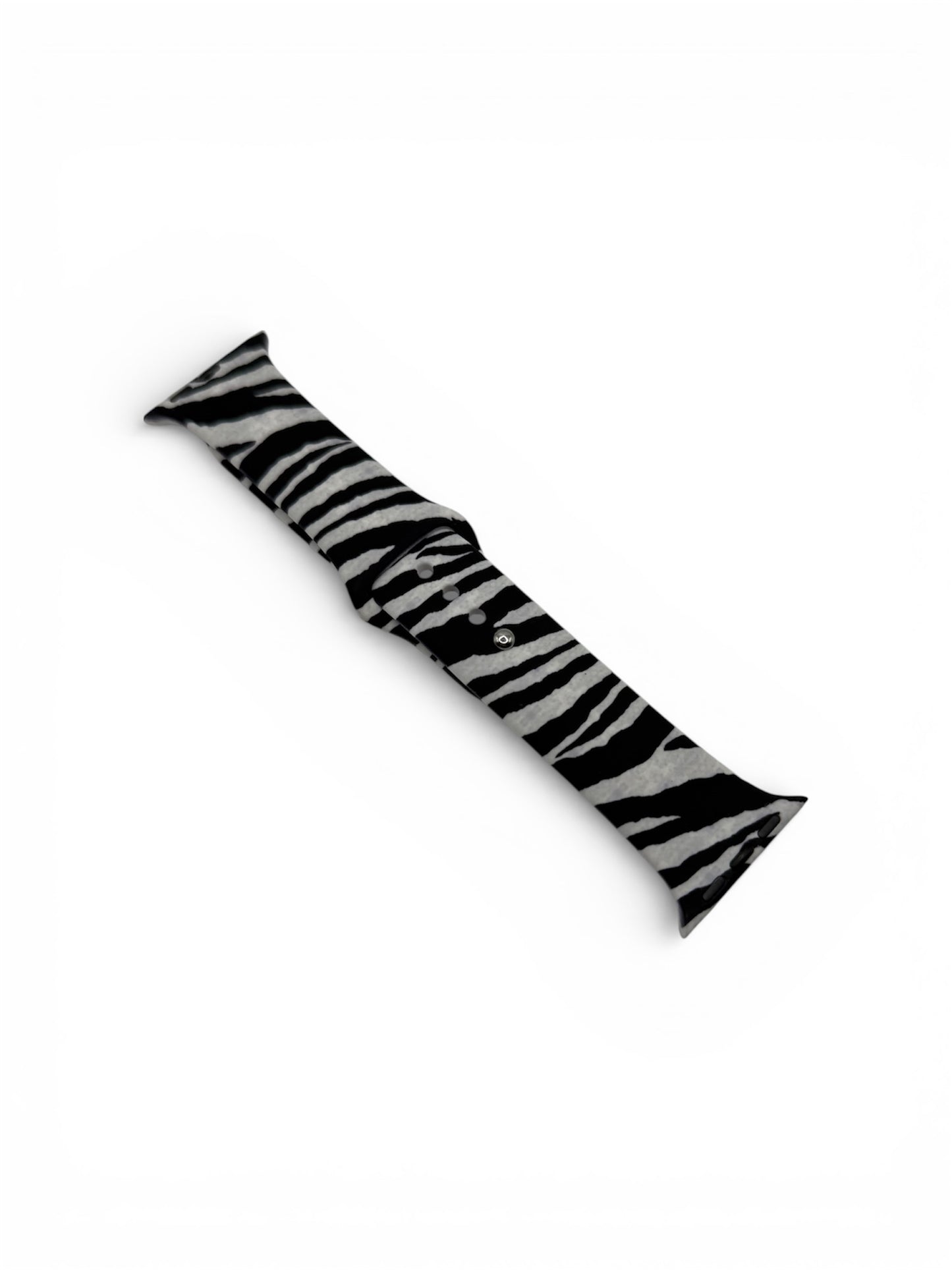 Zebra Print Silicone Watch Strap – 38–41mm – Compatible with Apple Watch