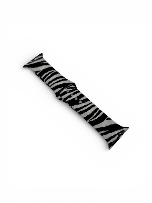 Zebra Print Silicone Watch Strap – 38–41mm – Compatible with Apple Watch