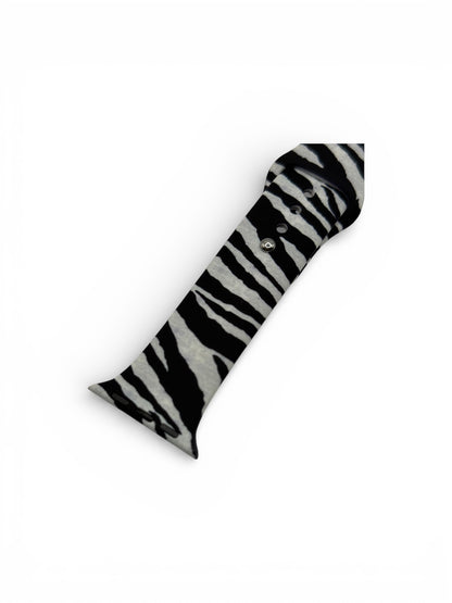 Zebra Print Silicone Watch Strap – 38–41mm – Compatible with Apple Watch
