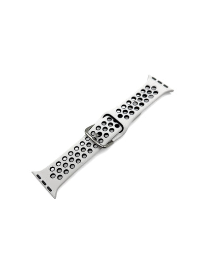 White and black watch strap