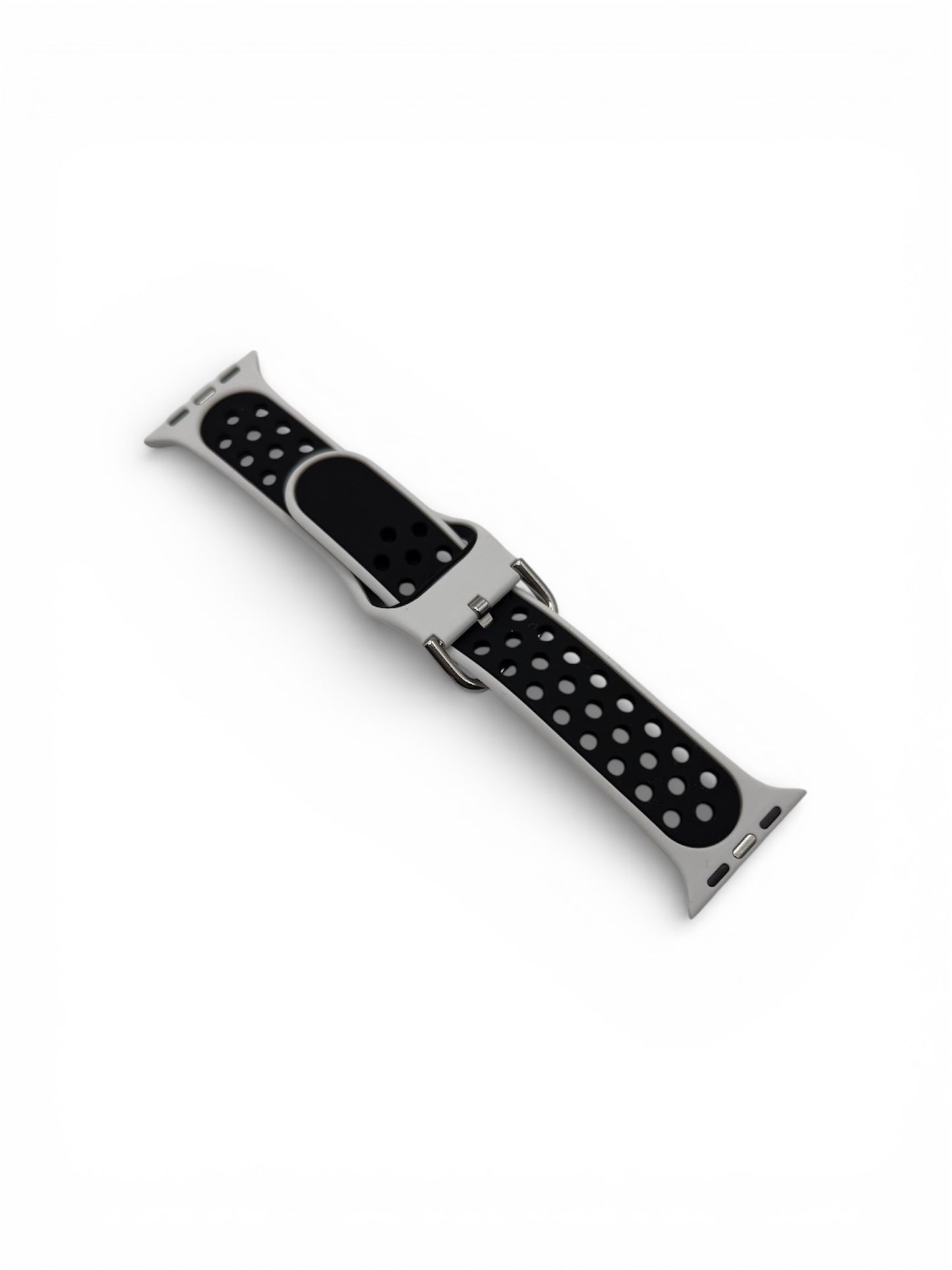 White and black watch strap