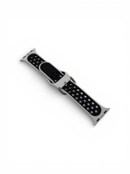 White and black watch strap