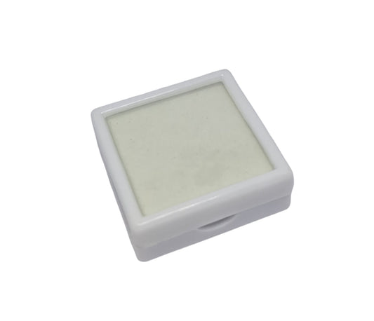 Jewellery display box in white plastic with clear plastic cover