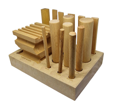 Wooden Swage Block and Punch Set