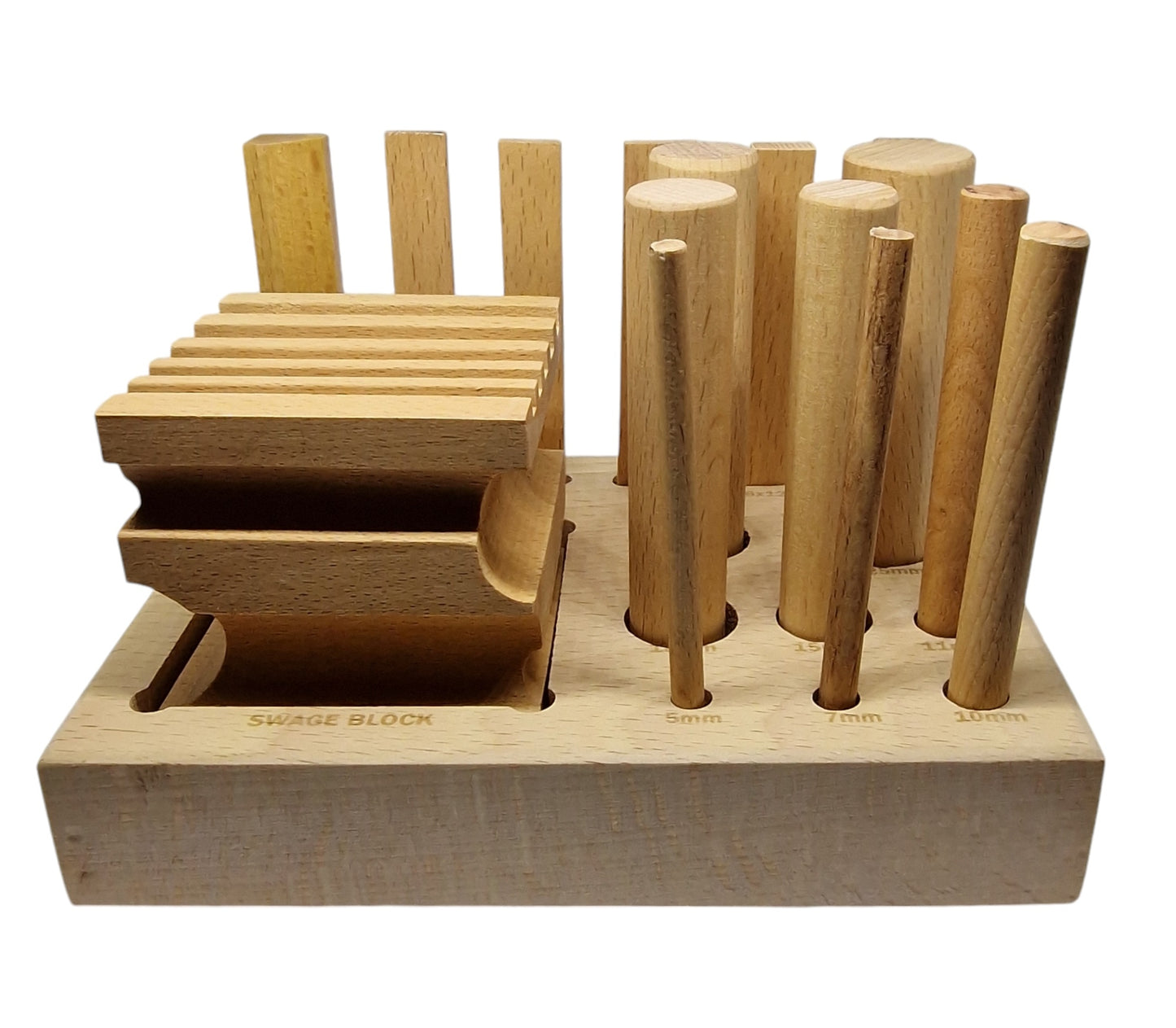 Wooden Swage Block and Punch Set