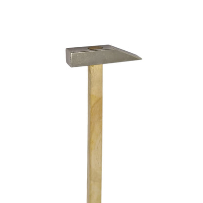 A chisel hammer with a wooden handle and a steel head, featuring a flat end for spreading and a chisel-shaped end for spreading rivets and leveling.