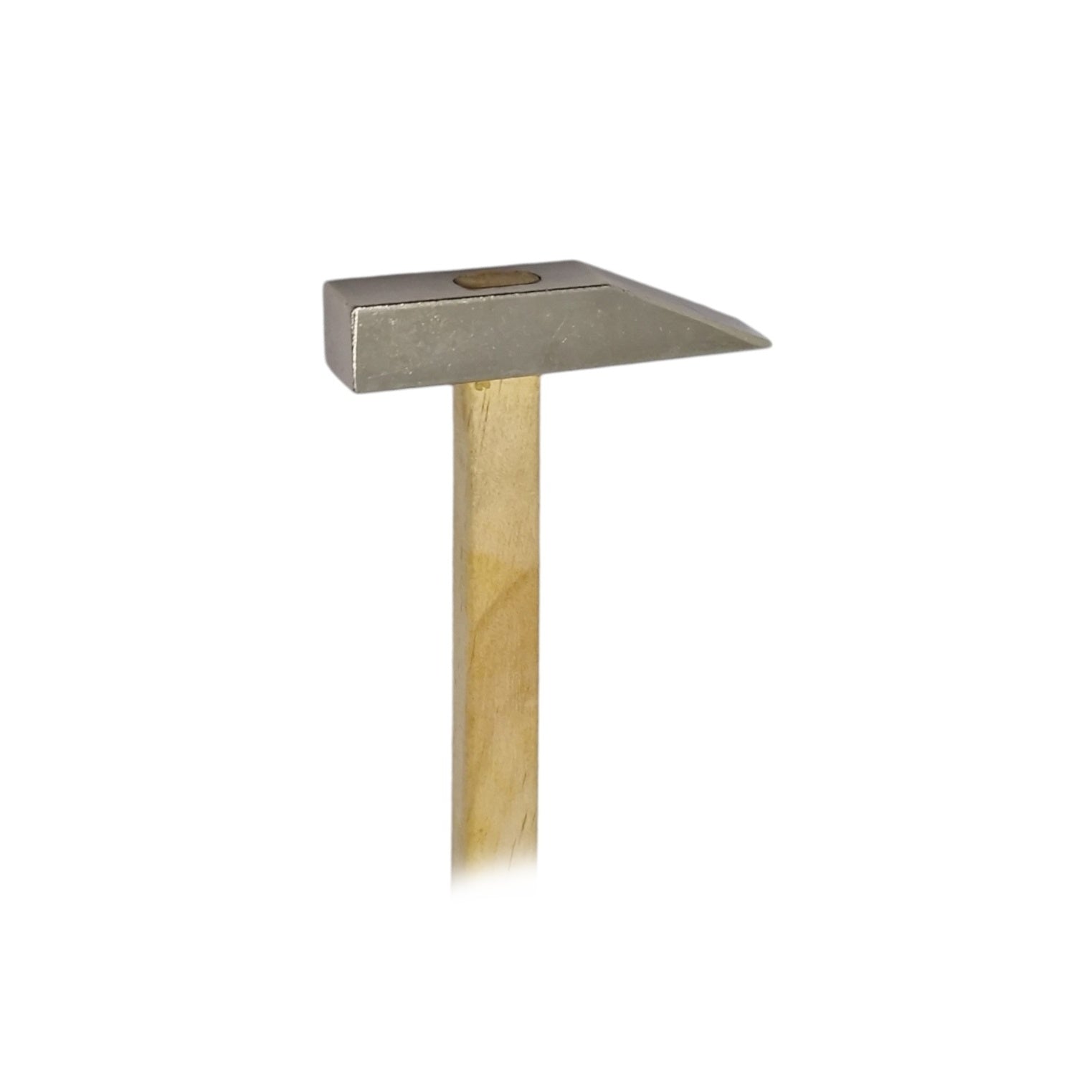 A chisel hammer with a wooden handle and a steel head, featuring a flat end for spreading and a chisel-shaped end for spreading rivets and leveling.