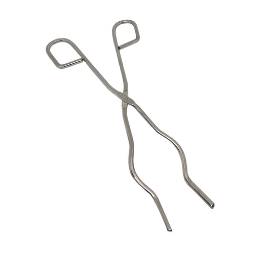 Steel scissor tongs opened up