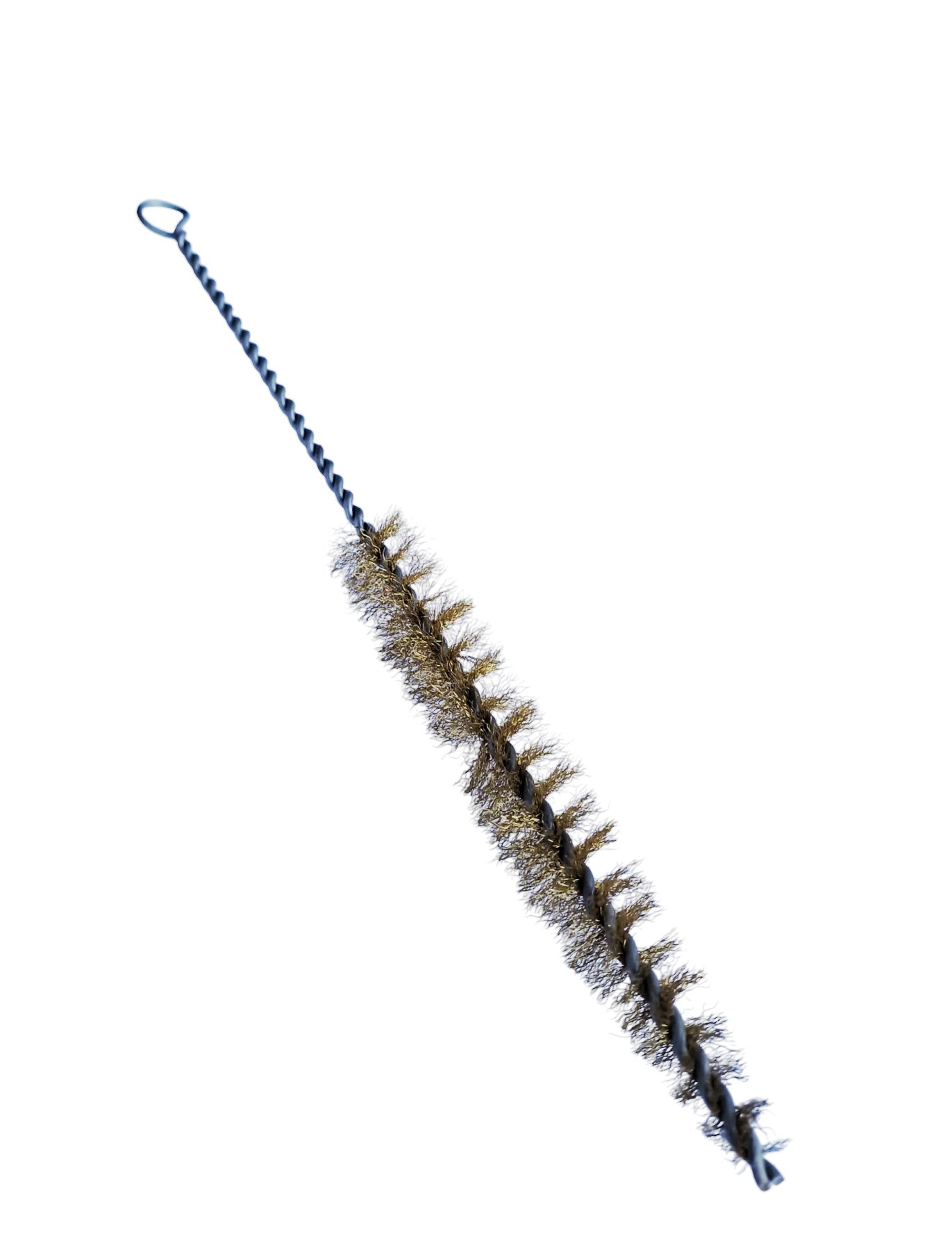 A 9 inch brass spiral brush with twisted metal rod, designed for jewellery cleaning.