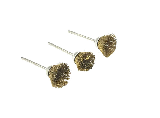 Mounted Brass Cup Brush x3 Pieces