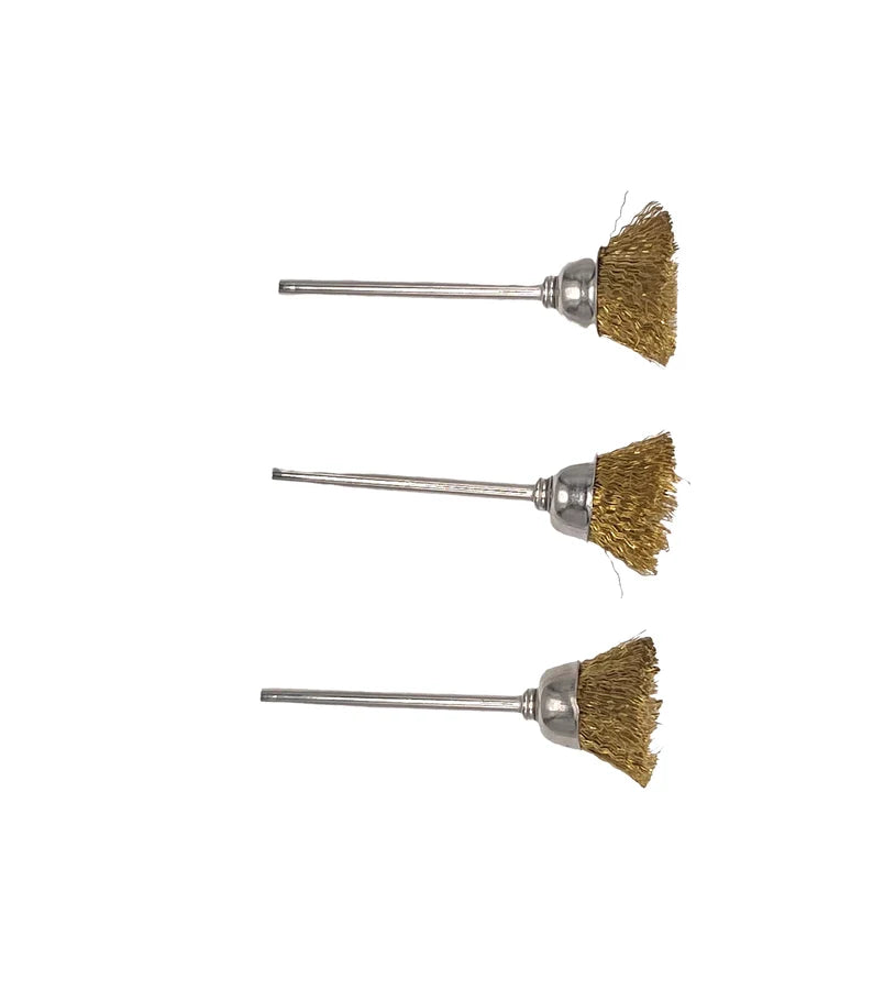 Mounted Brass Cup Brush x3 Pieces