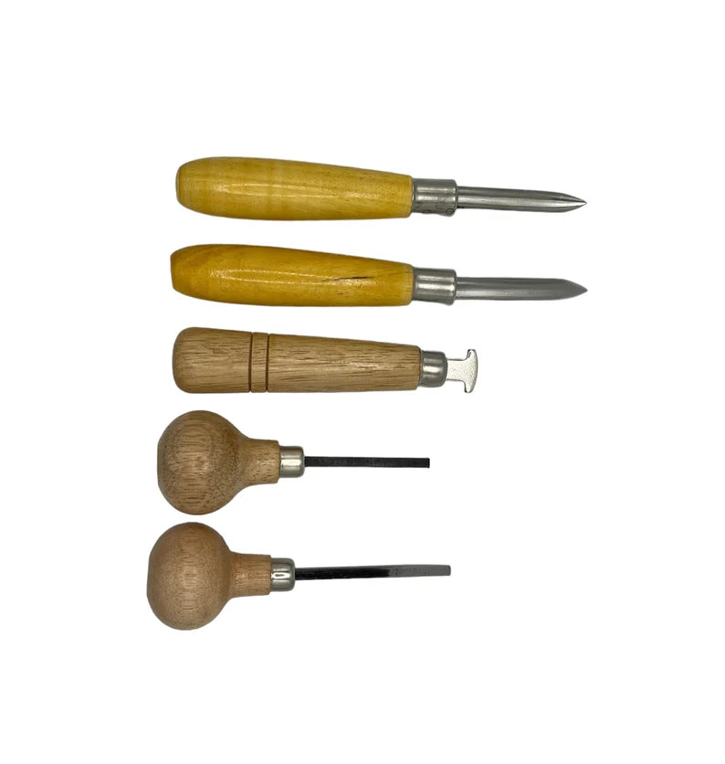 Set of 5 setting tools for jewellery