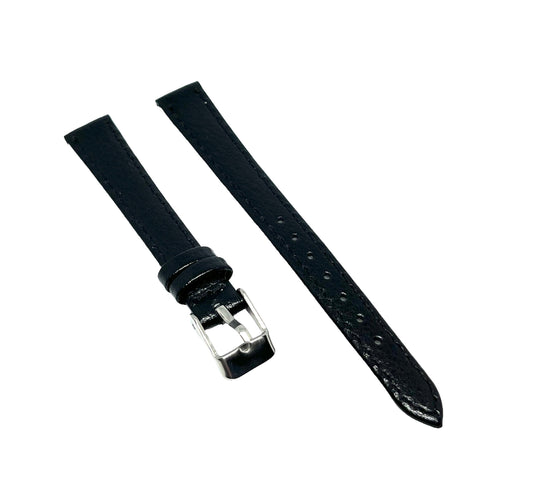 Black Leather Watch Strap - Smooth Calf - 12mm