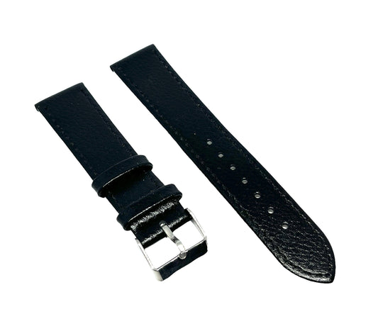 Black Leather Watch Strap - Smooth Calf - 20mm