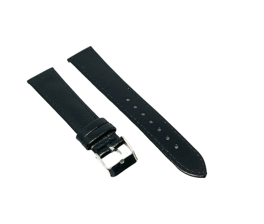 Black Leather Watch Strap - Smooth Calf - 18mm