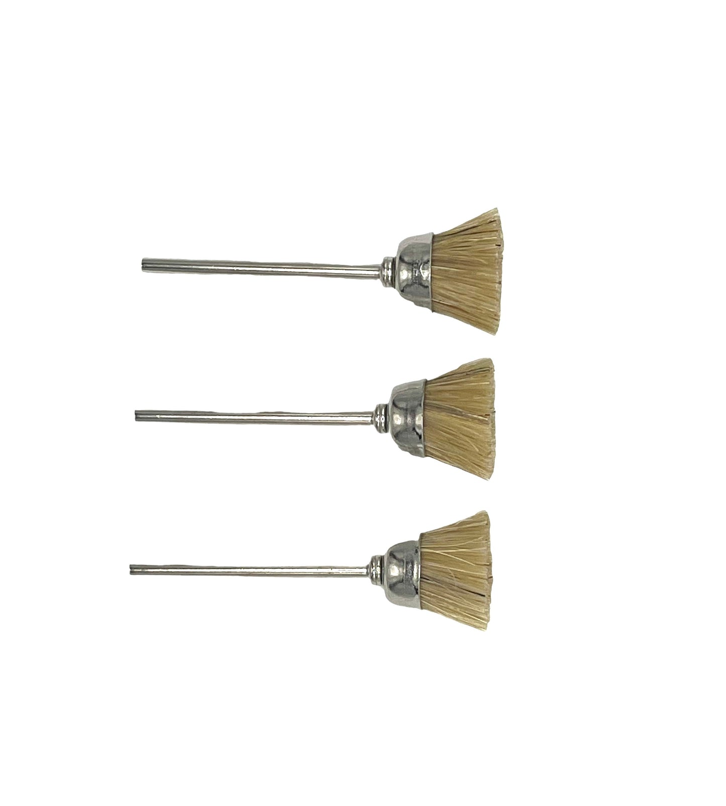 Mounted White Bristle Cup Brushes - 12mm x3 Pieces