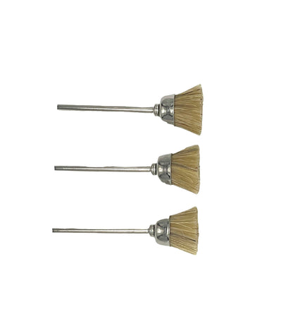 Mounted White Bristle Cup Brushes - 12mm x3 Pieces