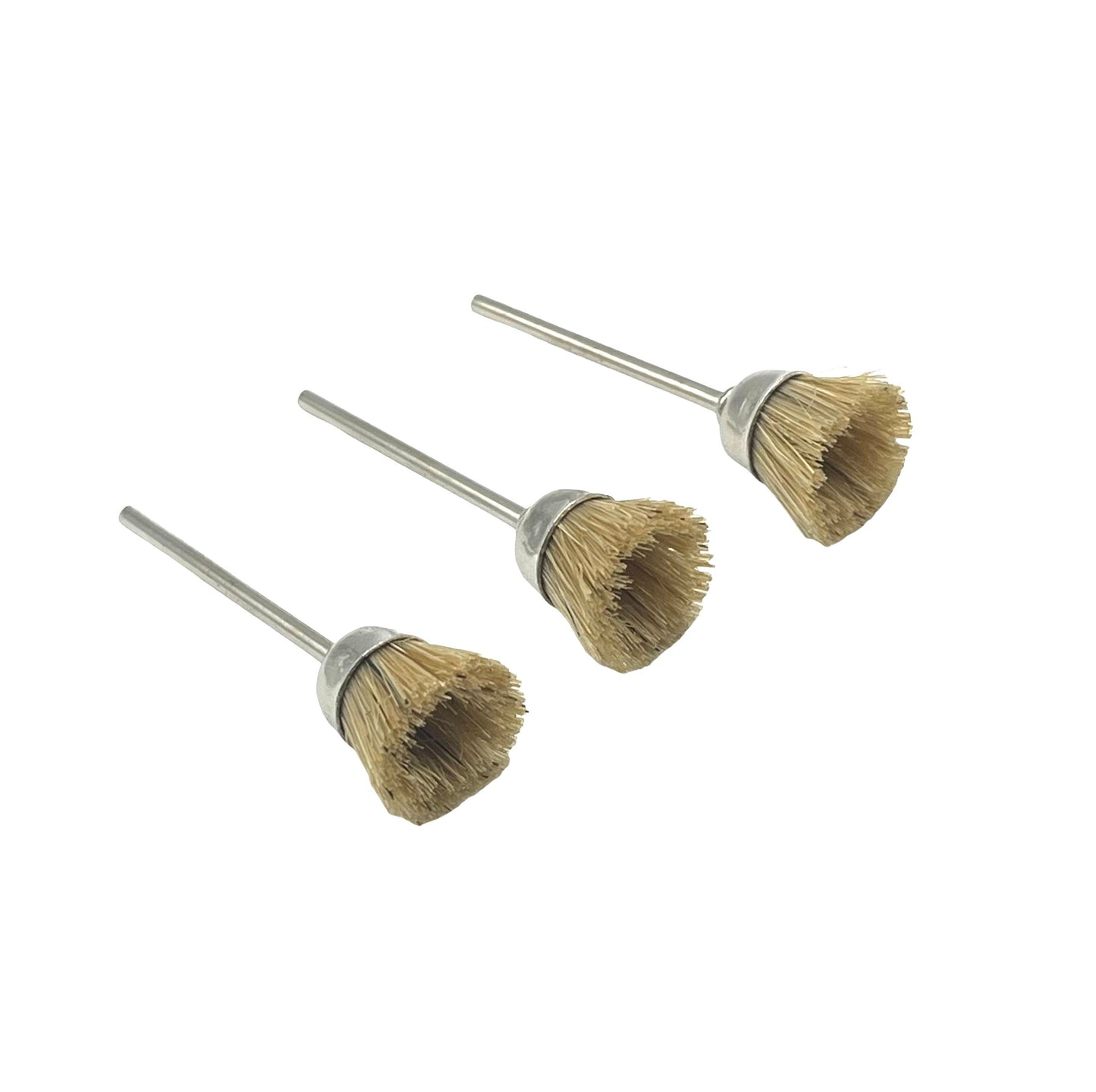 Mounted White Bristle Cup Brushes - 12mm x3 Pieces
