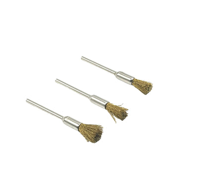 Mounted Brass Pencil Brushes x3 Pieces