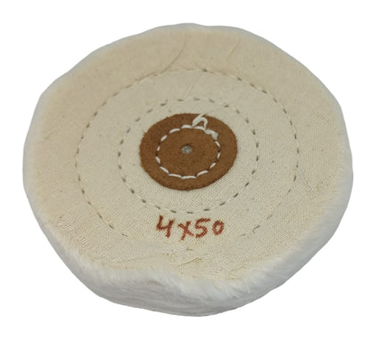 White Stitched Polishing Mop – 4 Inch (50 Folds)