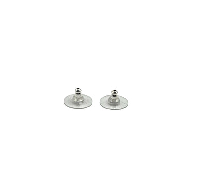 Plastic/Silver Earring Clutches x1 Pair