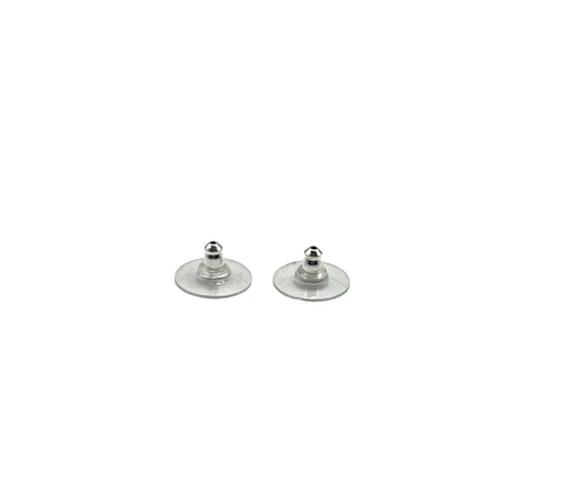 Plastic/Silver Earring Clutches x1 Pair